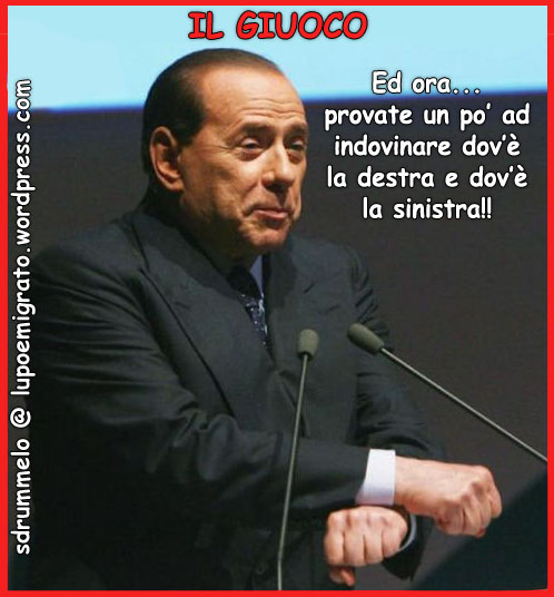 Vignetta Berlusconi: Il Giuoco (Destra e Sinistra)